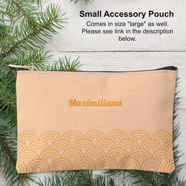 Orange - Arches Glam Kleines Zubehör Beutel (Small Accessory Pouch - Orange - Arches Glam by Leapfroglisics Shop)