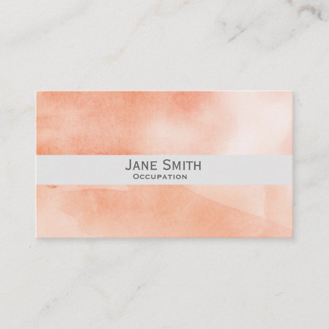 Orange Art Aquarell Moderne Stilelemente Visitenkarte (Vorderseite)