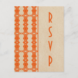 Orange Art Deco Border UAWG Postkarte