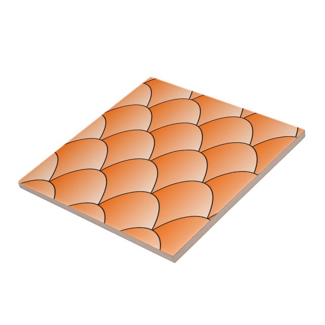 Orange Art Deco Design Fliese (Seite)