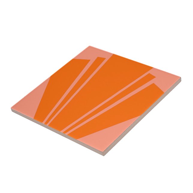 Orange Art Deco Design Fliese (Seite)