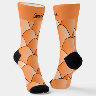 Orange Art Deco Design Socken