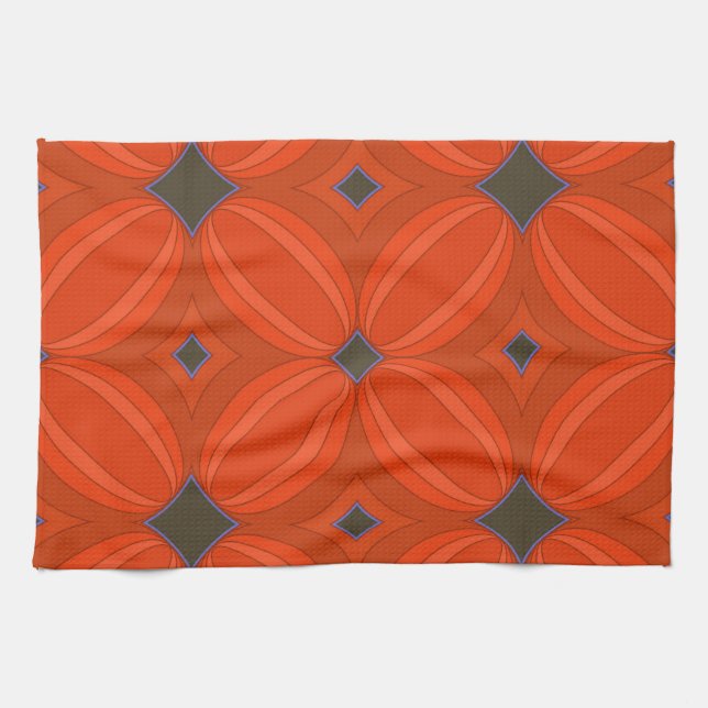 Orange Art Deco Küchentücher (Horizontal)