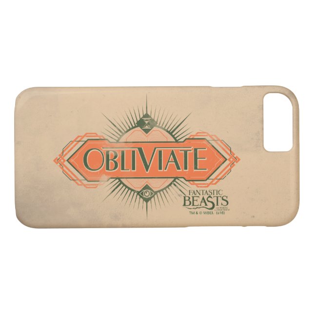 Orange Art Deco Obliviate Zaubergraphie Case-Mate iPhone Hülle (Rückseite (Horizontal))