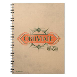 Orange Art Deco Obliviate Zaubergraphie Notizblock