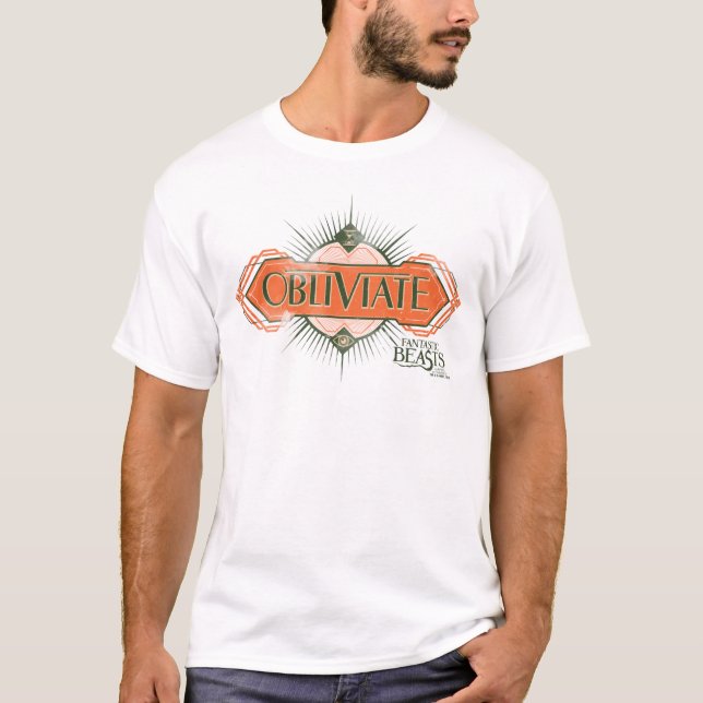 Orange Art Deco Obliviate Zaubergraphie T-Shirt (Vorderseite)