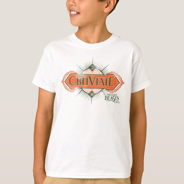 Orange Art Deco Obliviate Zaubergraphie T-Shirt (Vorderseite)