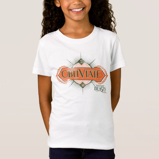 Orange Art Deco Obliviate Zaubergraphie T-Shirt (Vorderseite)