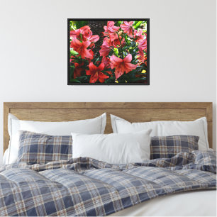 Orange Asiatic Lilies Floral Leinwanddruck