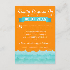 Orange at Sea Nautical Wedding RSVP Cards