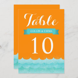 Orange at Sea Nautical Wedding Tischnummern