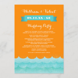 Orange at Sea Nautical Weddingprogramme Programm
