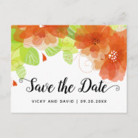 Orange ätherische Blume Hochzeit Speichern Sie das