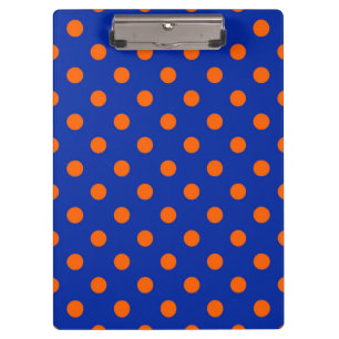 Orange auf Blau Punkte Musterdesign Klemmbrett