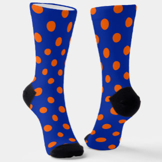 Orange auf blauem Punkte-Musterdesign  Socken