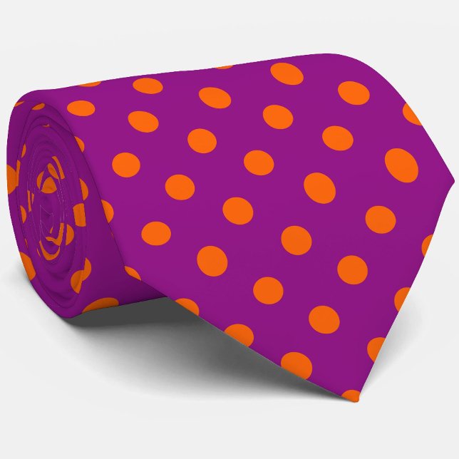 Orange auf Lila Polka Dots Design Krawatte (Von Creator hochgeladen)