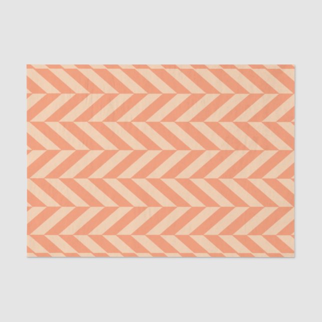Orange auf Peach Herringbone Seidenpapier (Vorderseite)