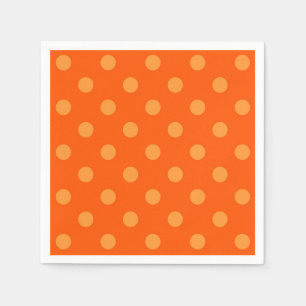 Orange auf tiefer Orange Polka Dots Design Serviette