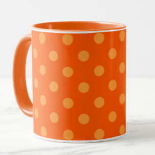 Orange auf tiefer Orange Polka Dots Design Tasse