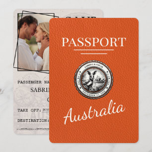 Orange Australia Reisepass Save The Date