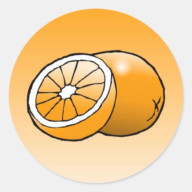 Orange - Autocollant Rond Classique (Devant)