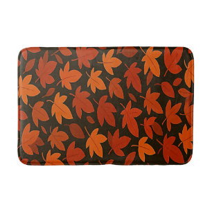 Orange Autumn Leaves Badematte