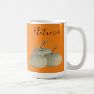 Orange Autumn White Pumpkins Erntedank Kaffeetasse