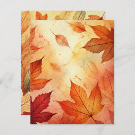 Orange Autumnal Watercolor Blätter Scrapbook Paper