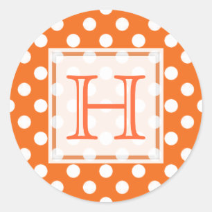 Orange Avec Stickers Monogramme Polka-dot Blanc