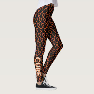 Orange Awareness Ribbon Custom Words Art Leggings