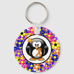 Orange Awareness Ribbon Penguin Schlüsselanhänger