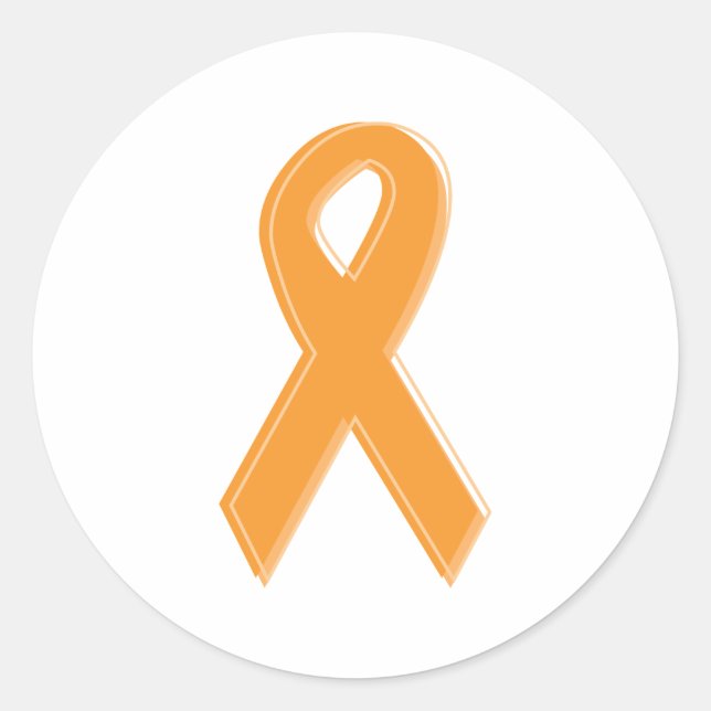 Orange Awareness Ribbon Runder Aufkleber (Vorderseite)