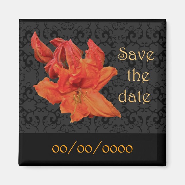 Orange Azalea Blüten Magnet (Vorne)