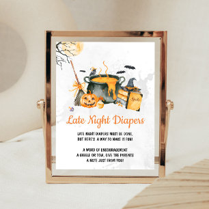 Orange Baby braut Hexe Late Night Windeln Poster
