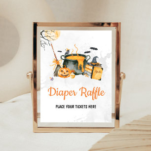 Orange Baby braut Hexenwindel-Raffle-Schild Poster