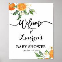 Orange Baby Dusche Begrüßungszeichen