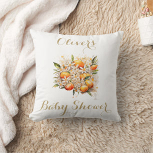 Orange Baby Shower Gender Neutral Citrus Kissen