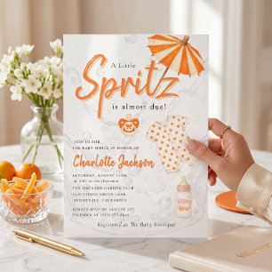 Orange Baby Spritz Polka Punkt Einladung