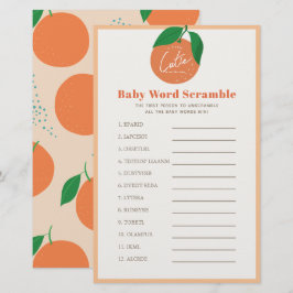 Orange Baby Word Scramble Baby Showspiel