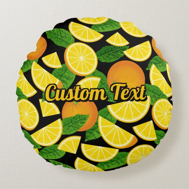 Orange Background Rundes Kissen (Vorderseite)