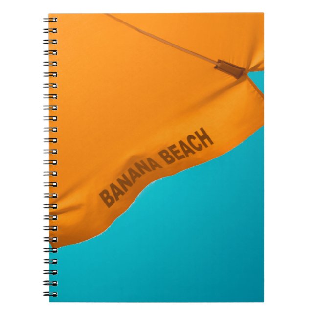 Orange banana beach-printed umbrella notizblock (Vorderseite)