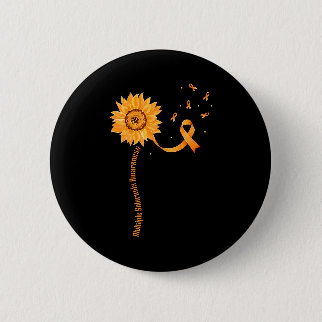 Orange Band Multiple Sklerose-Bewusstsein _1  Button (Vorderseite)
