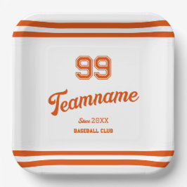 Orange Baseball Custom Player Number & TeamName Pappteller
