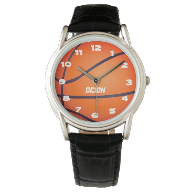 Orange Basketball Athletic Armbanduhr (Vorderseite)