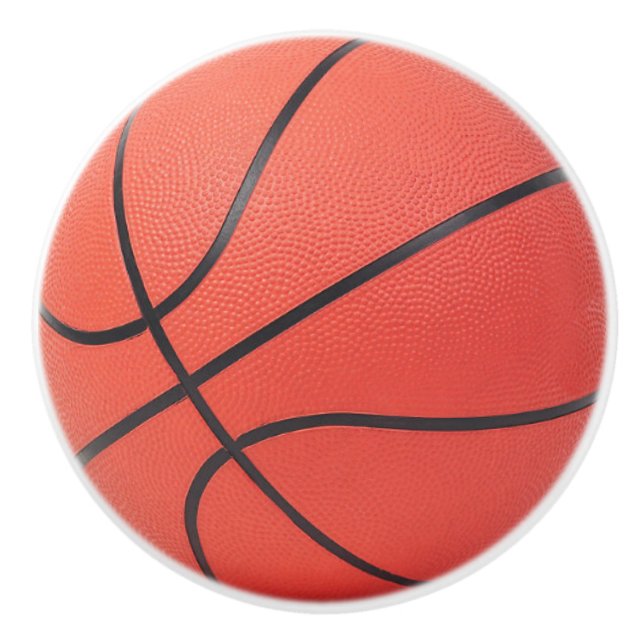 Orange Basketball Design Keramikknauf (Vorderseite)