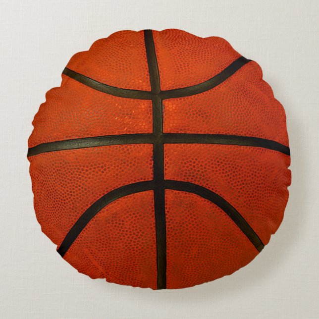 Orange Basketball Rundes Kissen (Vorderseite)