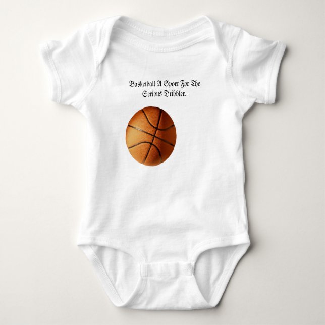 Orange Basketball Serious Dribbler Logo, Baby Strampler (Vorderseite)