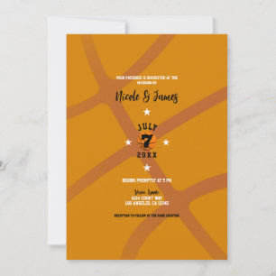 Orange Basketball Sport Thema Hochzeit Einladung