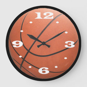 Orange Basketball-Uhr Große Wanduhr