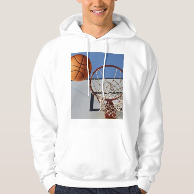 Orange Basketball wird Punkte sammeln. Hoodie (Vorderseite)